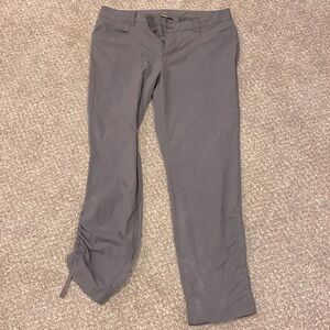 Eddie Bauer hiking pants. Grey. Adjustable length. Size 10. Rain repellent
